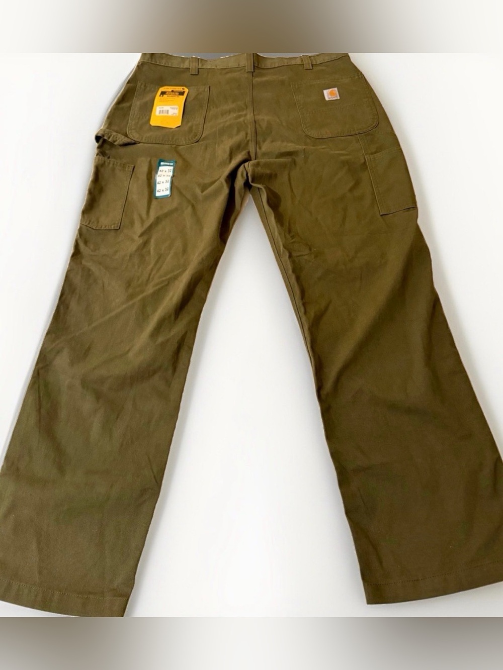 NEW Carhartt Mens Relaxed Fit Twill Utility Work Pants Dark Olive 42x32 Carpente